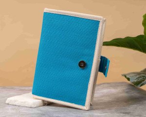 Compact Juco ( jute + cotton )Travel Wallet with Magnet Button Closure - Ideal for Organizing ATM Cards, Cash, Passport, Pen, and More