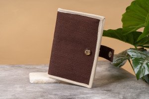 Compact Juco ( jute + cotton )Travel Wallet with Magnet Button Closure - Ideal for Organizing ATM Cards, Cash, Passport, Pen, and More